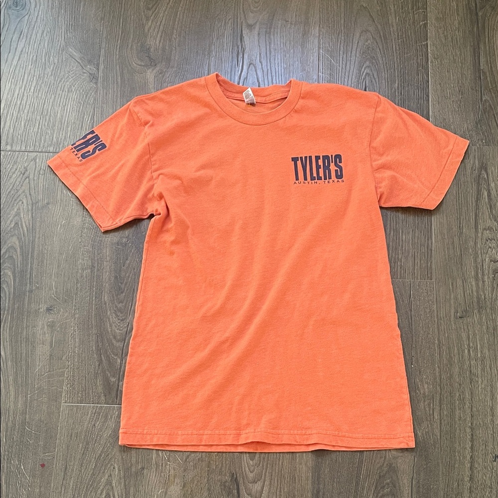 Women’s Tyler’s Austin TX Orange & Blue Graphic T-Shirt, Size Small